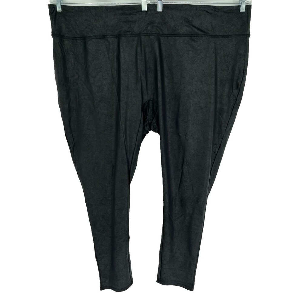 All Worthy Leggings Women's Size 5X Tall Hunter McGrady Faux Leather Black